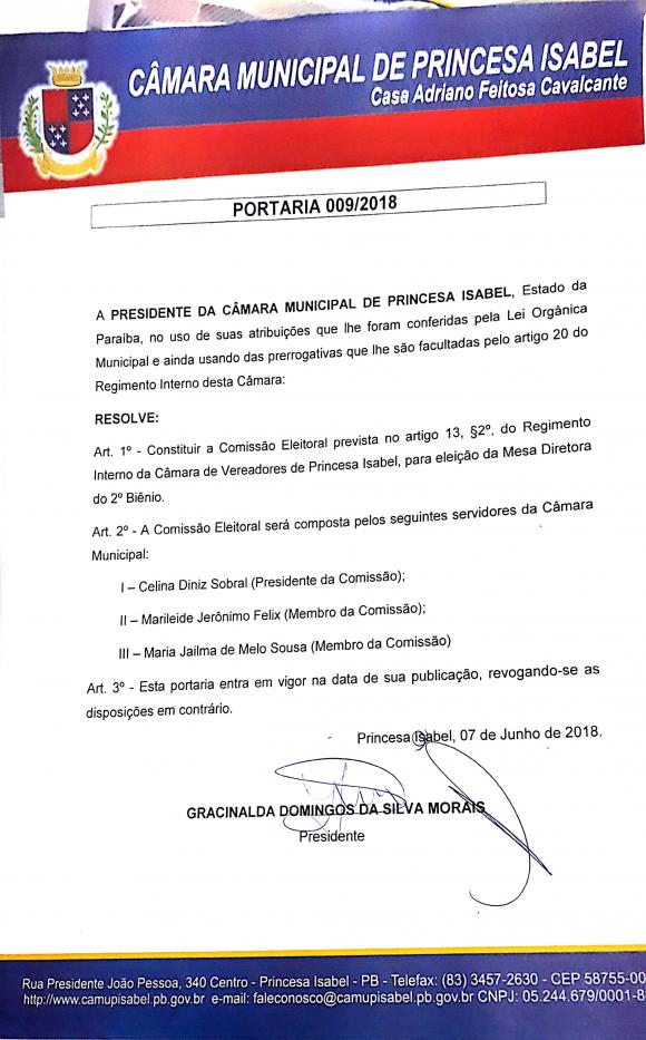 PORTARIA 009/2018